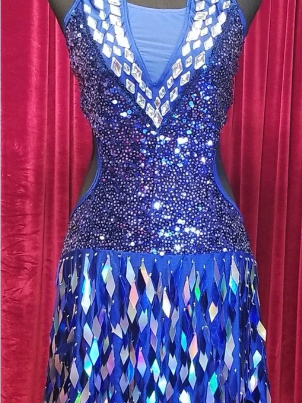 Glamour Costumes child large AZURA blue dance costume